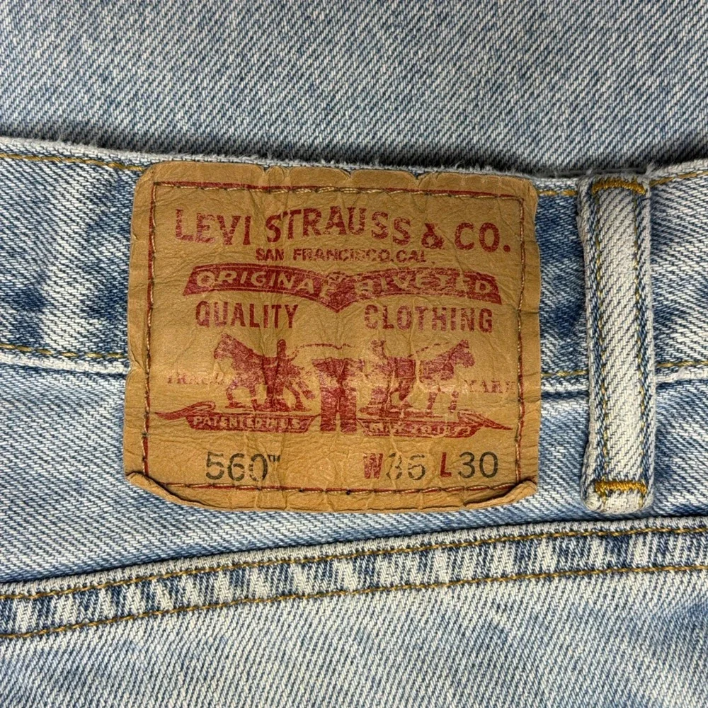 Levi's 560‎ men's comfort loose baggy light wash blue dad denim jeans 36x30